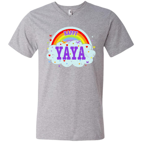 Happiest-Being-The Best Yaya-T-Shirt  Men's Printed V-Neck T