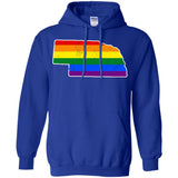 Nebraska Rainbow Flag LGBT Community Pride LGBT Shirts  G185 Gildan Pullover Hoodie 8 oz.
