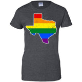 Texas Rainbow Flag LGBT Community Pride LGBT Shirts  G200L Gildan Ladies' 100% Cotton T-Shirt