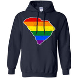 South Carolina Rainbow Flag LGBT Community Pride LGBT Shirts  G185 Gildan Pullover Hoodie 8 oz.