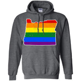 Oregon Rainbow Flag LGBT Community Pride LGBT Shirts  G185 Gildan Pullover Hoodie 8 oz.