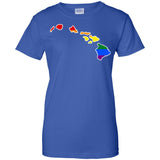 Hawaii Rainbow Flag LGBT Community Pride LGBT Shirts  G200L Gildan Ladies' 100% Cotton T-Shirt