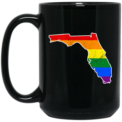 Florida Rainbow Flag LGBT Community Pride LGBT Shirts  BM15OZ 15 oz. Black Mug
