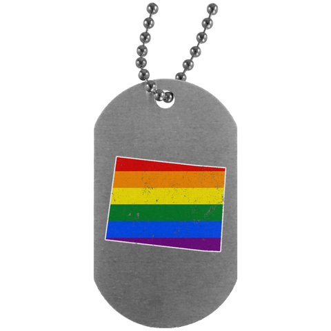 Colorado Rainbow Flag LGBT Community Pride LGBT Shirts  UN4004 Silver Dog Tag