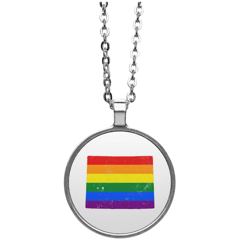 Wyoming Rainbow Flag LGBT Community Pride LGBT Shirts  UN4686 Circle Necklace