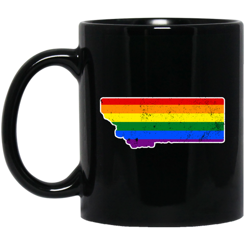 Montana Rainbow Flag LGBT Community Pride LGBT Shirts  BM11OZ 11 oz. Black Mug