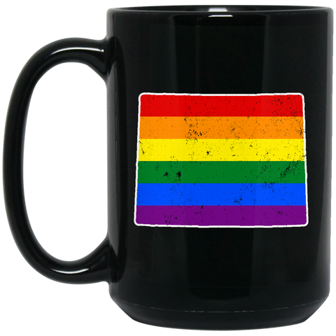 Wyoming Rainbow Flag LGBT Community Pride LGBT Shirts  BM15OZ 15 oz. Black Mug
