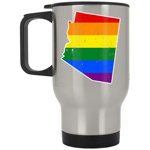 Arizona Rainbow Flag LGBT Community Pride LGBT Shirts  XP8400S Silver Stainless Travel Mug