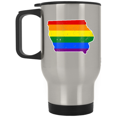 Iowa Rainbow Flag LGBT Community Pride LGBT Shirts  XP8400S Silver Stainless Travel Mug