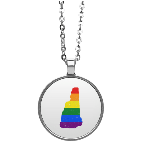 New Hampshire Rainbow Flag LGBT Community Pride LGBT Shirt  UN4686 Circle Necklace