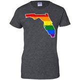 Florida Rainbow Flag LGBT Community Pride LGBT Shirts  G200L Gildan Ladies' 100% Cotton T-Shirt