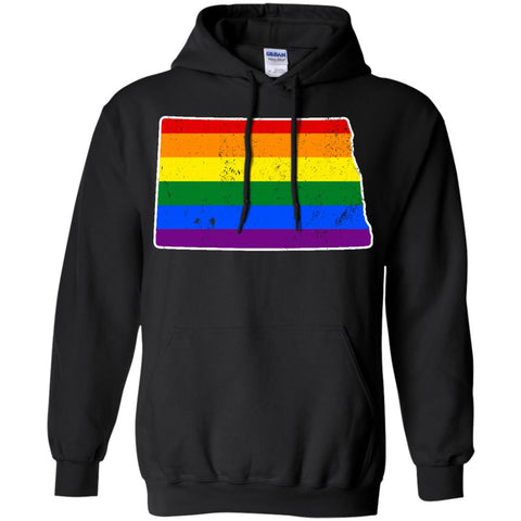 North Dakota Rainbow Flag LGBT Community Pride LGBT Shirts  G185 Gildan Pullover Hoodie 8 oz.