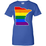 Minnesota Rainbow Flag LGBT Community Pride LGBT Shirts  G200L Gildan Ladies' 100% Cotton T-Shirt