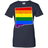 New Mexico Rainbow Flag LGBT Community Pride LGBT Shirts  G200L Gildan Ladies' 100% Cotton T-Shirt