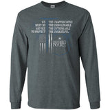 Massachusetts Police Shirt Police Retirement Gifts Police Prayer  G240 Gildan LS Ultra Cotton T-Shirt