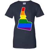 Idaho Rainbow Flag LGBT Community Pride LGBT Shirts  G200L Gildan Ladies' 100% Cotton T-Shirt