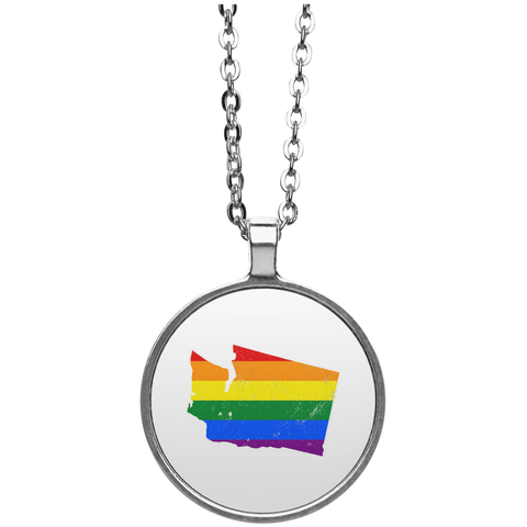 Washington Rainbow Flag LGBT Community Pride LGBT Shirts  UN4686 Circle Necklace