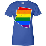 Arizona Rainbow Flag LGBT Community Pride LGBT Shirts  G200L Gildan Ladies' 100% Cotton T-Shirt