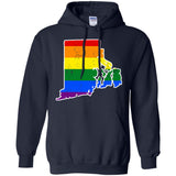 Rhode Island Rainbow Flag LGBT Community Pride LGBT Shirts  G185 Gildan Pullover Hoodie 8 oz.