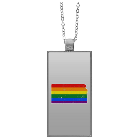 Kansas Rainbow Flag LGBT Community Pride LGBT Shirts  UN4682 Rectangle Necklace