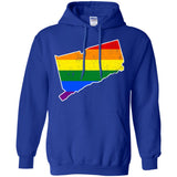 Connecticut Rainbow Flag LGBT Community Pride LGBT Shirts  G185 Gildan Pullover Hoodie 8 oz.