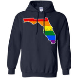 Florida Rainbow Flag LGBT Community Pride LGBT Shirts  G185 Gildan Pullover Hoodie 8 oz.