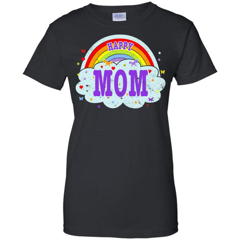 Happiest-Being-The Best Mom-T-Shirt Funny Mom T Shirt  Ladies Custom 100% Cotton T-Shirt