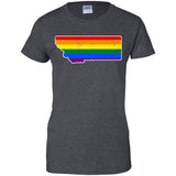 Montana Rainbow Flag LGBT Community Pride LGBT Shirts  G200L Gildan Ladies' 100% Cotton T-Shirt