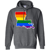 Louisiana Rainbow Flag LGBT Community Pride LGBT Shirts  G185 Gildan Pullover Hoodie 8 oz.