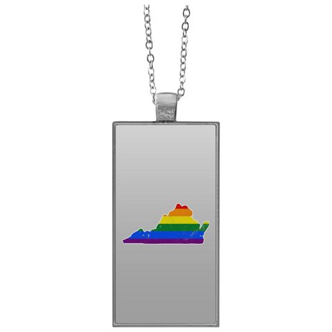 Virginia Rainbow Flag LGBT Community Pride LGBT Shirts  UN4682 Rectangle Necklace