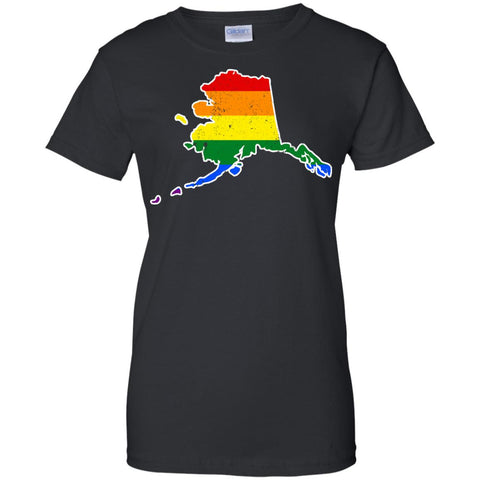 Alaska Rainbow Flag LGBT Community Pride LGBT Shirts  G200L Gildan Ladies' 100% Cotton T-Shirt
