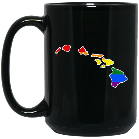 Hawaii Rainbow Flag LGBT Community Pride LGBT Shirts  BM15OZ 15 oz. Black Mug