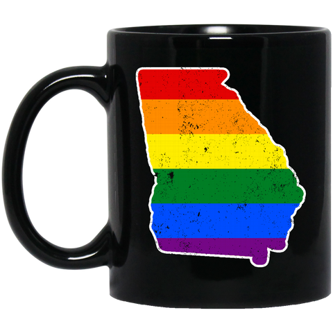 Georgia Rainbow Flag LGBT Community Pride LGBT Shirts  BM11OZ 11 oz. Black Mug