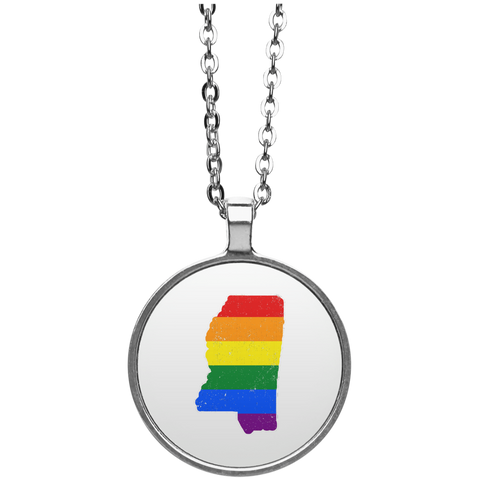 Mississippi Rainbow Flag LGBT Community Pride LGBT Shirts  UN4686 Circle Necklace