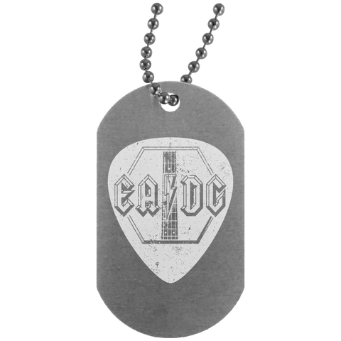 Bass Guitar Pick Shirt EADG-Electric Bass Pick Shirt  UN4004 Silver Dog Tag