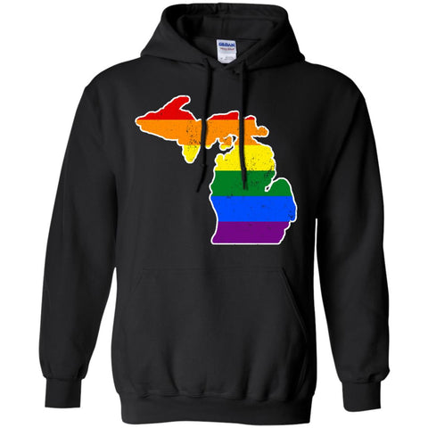 Michigan Rainbow Flag LGBT Community Pride LGBT Shirts  G185 Gildan Pullover Hoodie 8 oz.