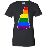 New Hampshire Rainbow Flag LGBT Community Pride LGBT Shirt  G200L Gildan Ladies' 100% Cotton T-Shirt