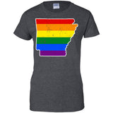 Arkansas Rainbow Flag LGBT Community Pride LGBT Shirts  G200L Gildan Ladies' 100% Cotton T-Shirt