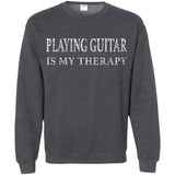 Playing Guitar My Therapy Guitar Player Shirt  G180 Gildan Crewneck Pullover Sweatshirt  8 oz.