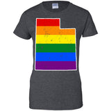 Utah Rainbow Flag LGBT Community Pride LGBT Shirts  G200L Gildan Ladies' 100% Cotton T-Shirt