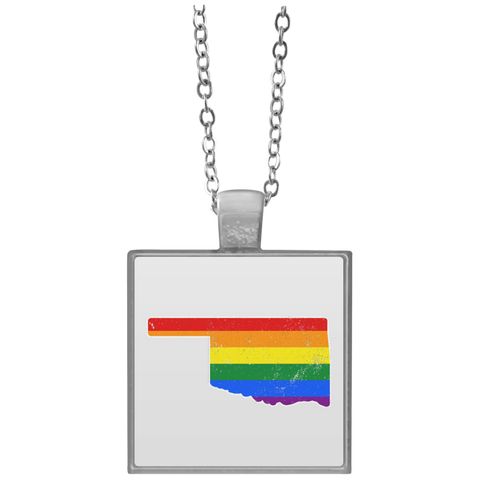 Oklahoma Rainbow Flag LGBT Community Pride LGBT Shirts  UN4684 Square Necklace