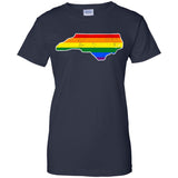 North Carolina Rainbow Flag LGBT Community Pride LGBT Shirt  G200L Gildan Ladies' 100% Cotton T-Shirt