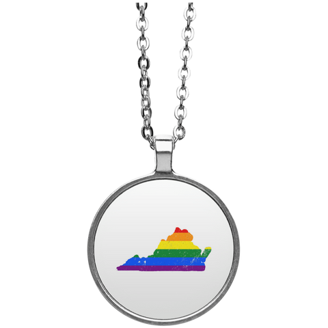 Virginia Rainbow Flag LGBT Community Pride LGBT Shirts  UN4686 Circle Necklace