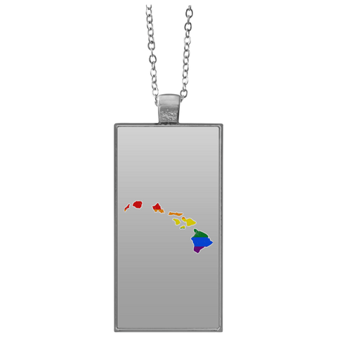 Hawaii Rainbow Flag LGBT Community Pride LGBT Shirts  UN4682 Rectangle Necklace