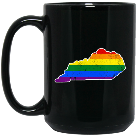 Kentucky Rainbow Flag LGBT Community Pride LGBT Shirts  BM15OZ 15 oz. Black Mug