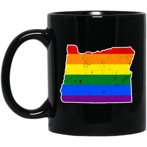 Oregon Rainbow Flag LGBT Community Pride LGBT Shirts  BM11OZ 11 oz. Black Mug