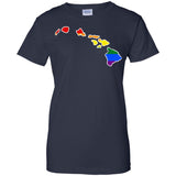 Hawaii Rainbow Flag LGBT Community Pride LGBT Shirts  G200L Gildan Ladies' 100% Cotton T-Shirt