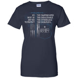 Massachusetts Police Shirt Police Retirement Gifts Police Prayer  G200L Gildan Ladies' 100% Cotton T-Shirt