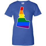 Idaho Rainbow Flag LGBT Community Pride LGBT Shirts  G200L Gildan Ladies' 100% Cotton T-Shirt
