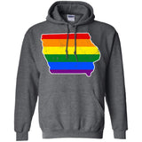 Iowa Rainbow Flag LGBT Community Pride LGBT Shirts  G185 Gildan Pullover Hoodie 8 oz.
